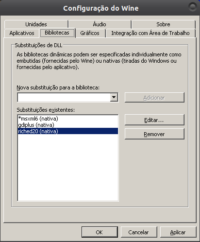 winecfg completa Instalação do Microsoft Office 2010 no ubuntu 11.10 com Wine 1.4